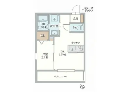 GAZELLE NOAH尼崎尾浜II(1DK/3階)の間取り写真