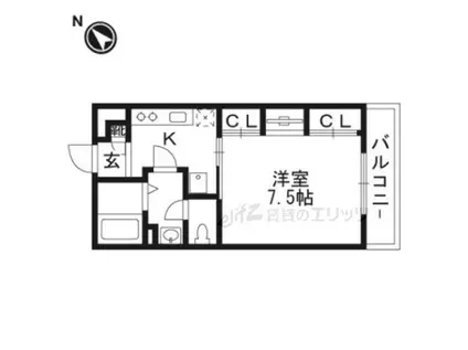 リブリ・オズヴィーク(1K/1階)の間取り写真