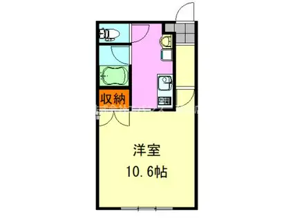 アールグレイ I(1K/2階)の間取り写真