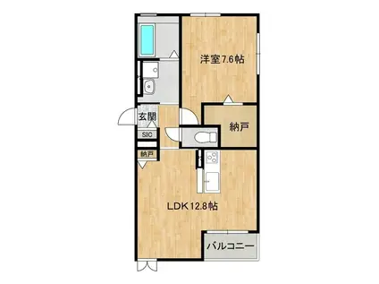 ブリージア高山B(1LDK/1階)の間取り写真