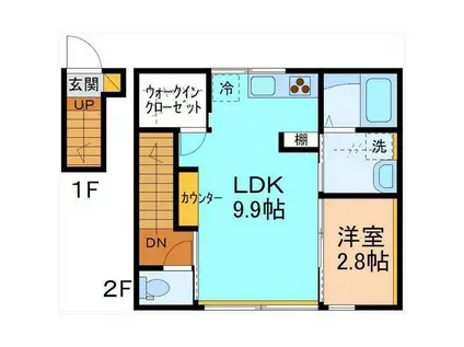 CREA(1LDK/2階)の間取り写真