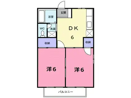 シティハイツ池の浦(2DK/2階)の間取り写真