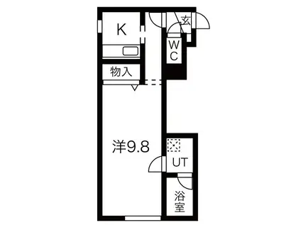  LEE SPACE 新道東III (1K/3階)の間取り写真