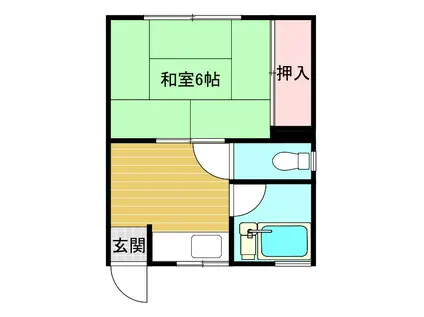 本荘ハイツ(1DK/1階)の間取り写真