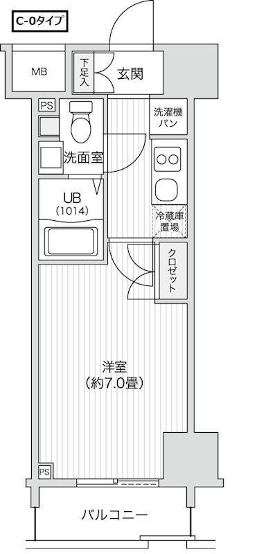 レジディア笹塚II(1K/4階)の間取り写真