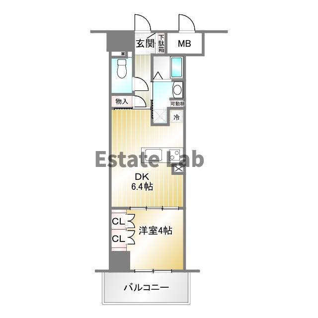 神戸元町NOAH(1DK/4階)の間取り写真