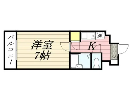 オリオンビル(1K/5階)の間取り写真