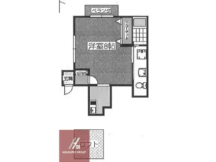 MGEO(ワンルーム/2階)の間取り写真