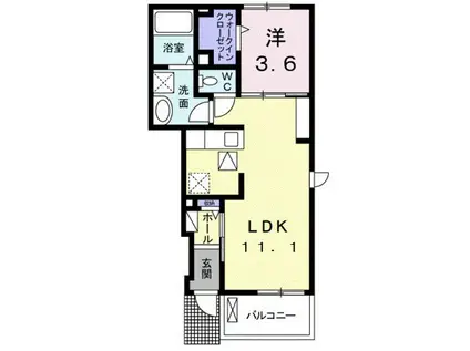 ニューサンライフ I(1LDK/1階)の間取り写真