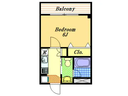 マリーナデルレイⅤ(1K/4階)の間取り写真