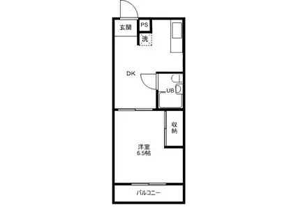 ラポール(1DK/3階)の間取り写真