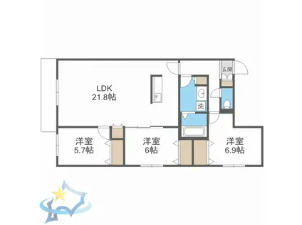 ZABO HILLS IDAIMAE(3LDK/2階)の間取り写真