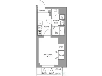 ABODE東浅草(1K/2階)の間取り写真