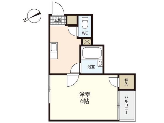 メルシー藤村(1K/2階)の間取り写真