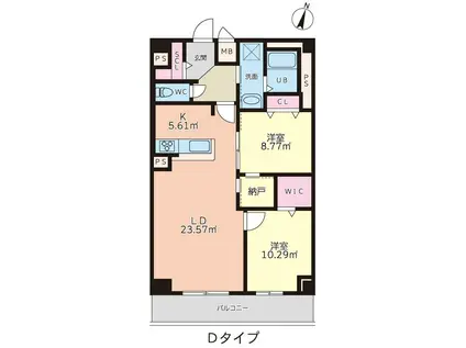 FARMAISON(2SLDK/6階)の間取り写真