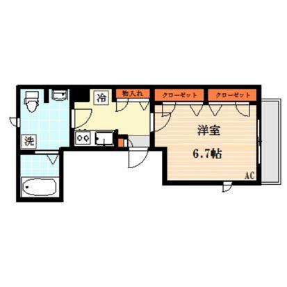 ベルフィオーレ品川(1K/3階)の間取り写真
