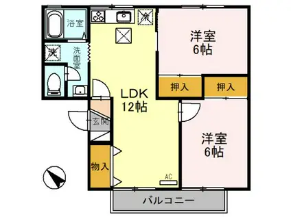 イースト NONAMI壱番館(2LDK/1階)の間取り写真