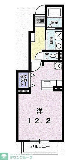 ラフレシール(1K/1階)の間取り写真