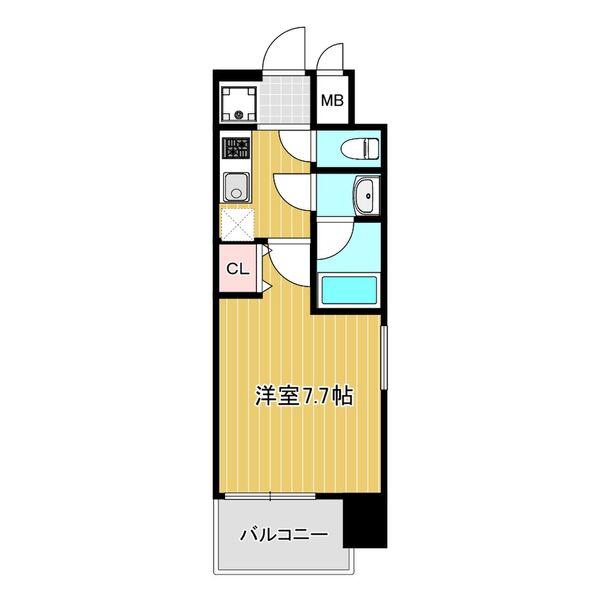 インプルーブ四天王寺(1K/4階)の間取り写真