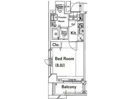 ガリシア森下エストゥディオ(1K/2階)の間取り写真