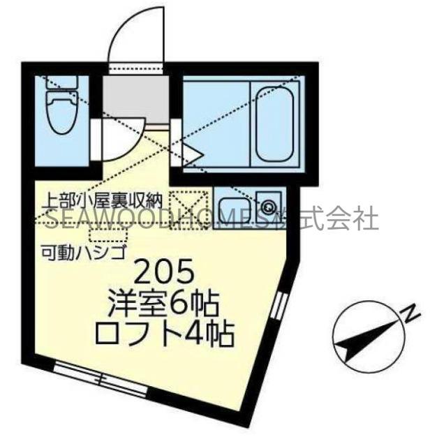 ユナイト追浜ビリーブラント(ワンルーム/2階)の間取り写真