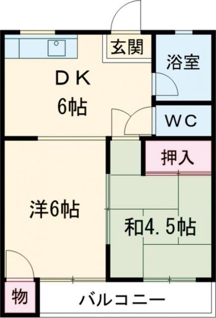 成田マンション(2DK/1階)の間取り写真