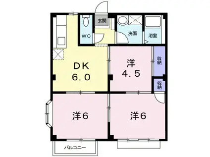 エルディムルナA(3DK/2階)の間取り写真