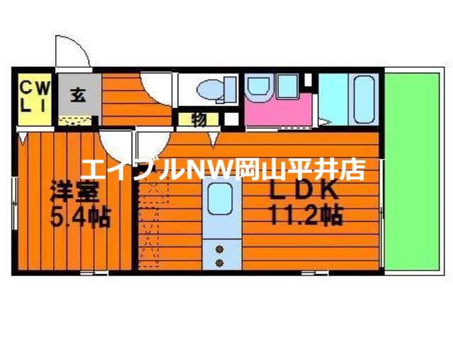 メープルコート A(1LDK/1階)の間取り写真