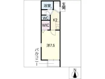 カーサローマ(1K/1階)の間取り写真
