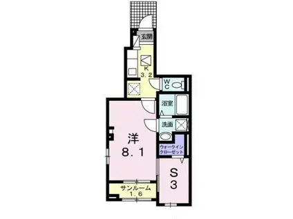 エトワール・K(1SK/1階)の間取り写真