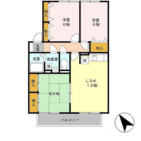 カームフォレスト(3LDK/2階)の間取り写真