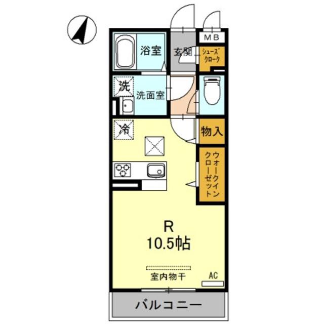 ルシエール氷川(ワンルーム/1階)の間取り写真