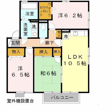 ファミール才(3LDK/1階)の間取り写真
