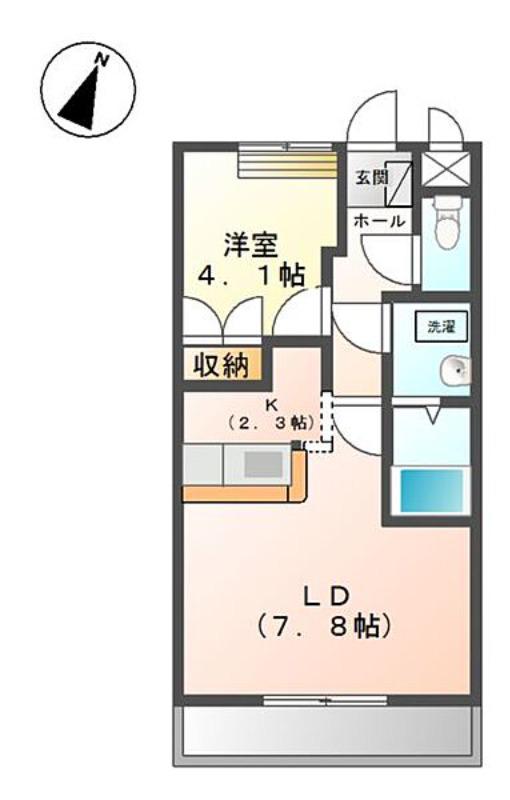 GRACE II(1LDK/2階)の間取り写真