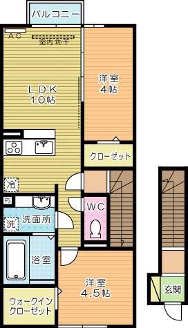 HNS D-ROOM IN 楡(2LDK/2階)の間取り写真
