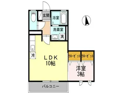 アピテ・K・千束(1LDK/2階)の間取り写真