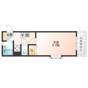 XーOVER21覚王山(1K/3階)の間取り写真