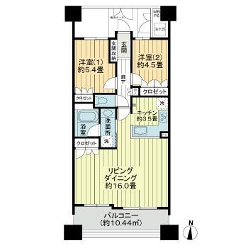 ライオンズタワー仙台青葉(2LDK/15階)の間取り写真