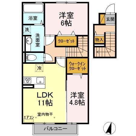 グレイスコート(2LDK/2階)の間取り写真