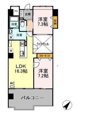 イーストタウン 和(2LDK/2階)の間取り写真
