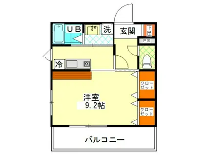 エリタージュ(ワンルーム/1階)の間取り写真