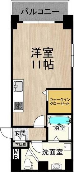 M.HILLS西本町(ワンルーム/10階)の間取り写真