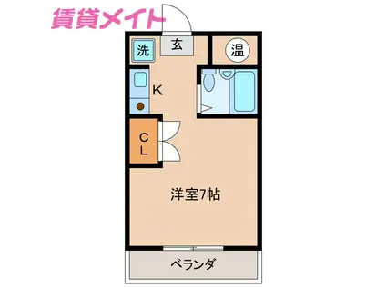 モアクレール(ワンルーム/2階)の間取り写真