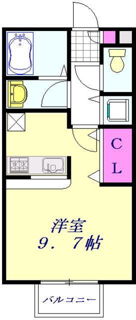 エスペランサ日進北館(ワンルーム/1階)の間取り写真