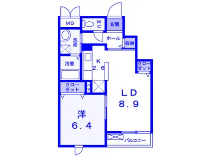 グリーンビレッジ菊名(1LDK/3階)の間取り写真