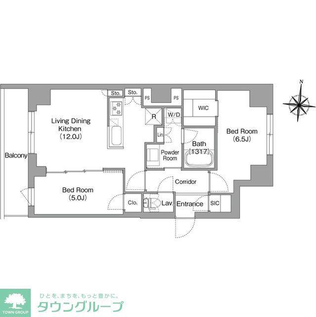 プラネソシエプラス旗の台(2LDK/2階)の間取り写真