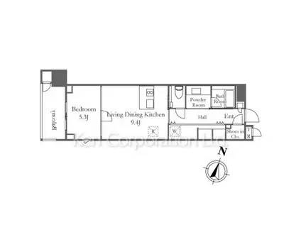 プラウド神田(1DK/8階)の間取り写真