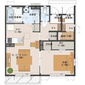 ユアメゾン小山C(1LDK/1階)の間取り写真