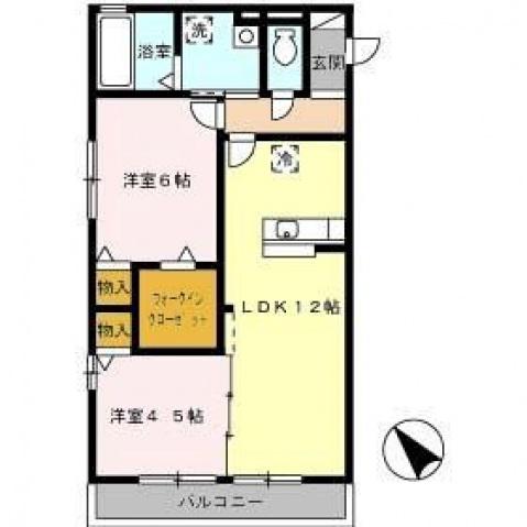 ハーズリッチ北高見(2LDK/3階)の間取り写真