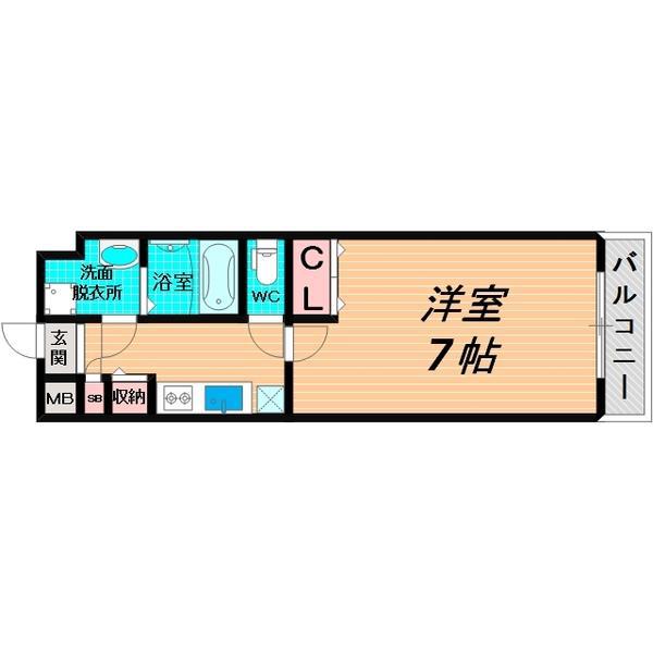 マッシーモ鶴見(1K/6階)の間取り写真